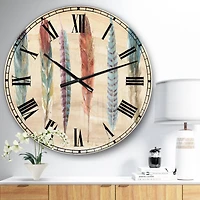 Designart Feathers Wall Clock