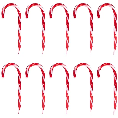 10ct. Candy Cane Lighted Christmas Pathway Markers