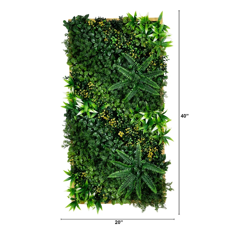 20" x 40" Framed Hawaiian Islands Artificial Living Wall Art Panel