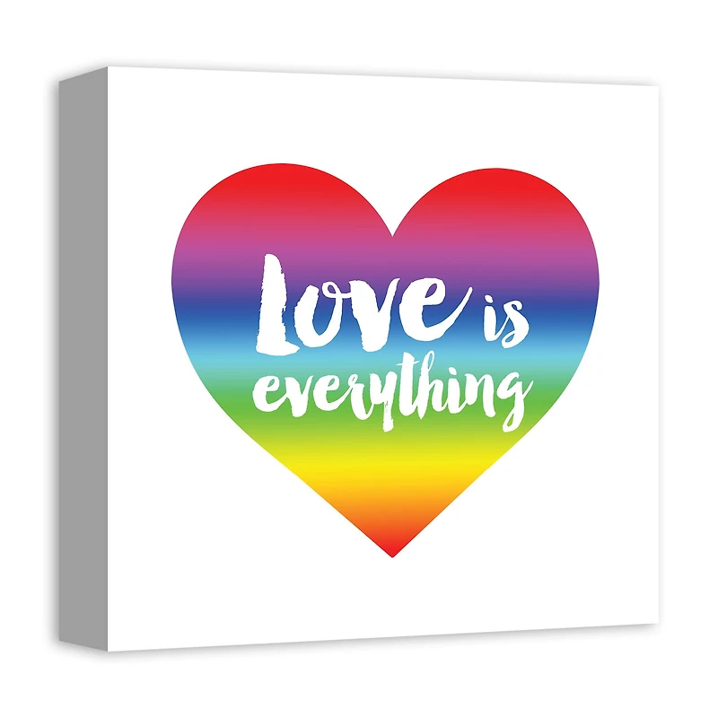Love Everything Rainbow 12" x 12" Canvas Wall Art