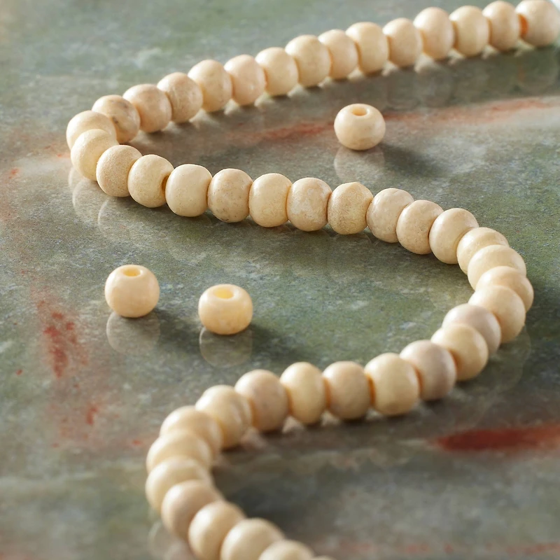 Natural White Bone Round Beads by Bead Landing®