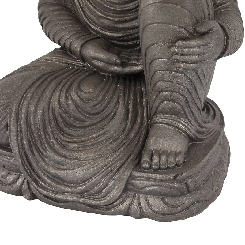 Dark Brown Traditional Buddha Garden Sculpture, 19" x 15" x 36"