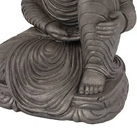 Dark Brown Traditional Buddha Garden Sculpture, 19" x 15" x 36"