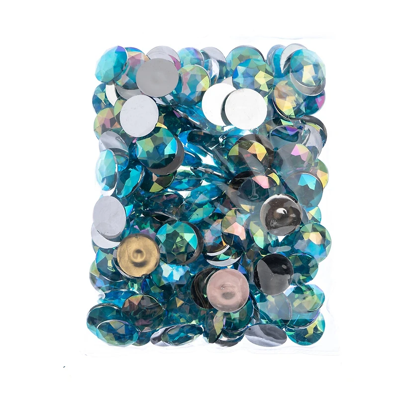 John Bead 20mm AB Acrylic Round Flat Back Rhinestones