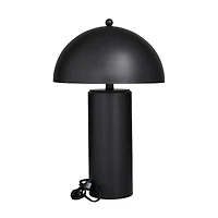 Black Metal Contemporary Table Lamp, 14" x 14" x 22"