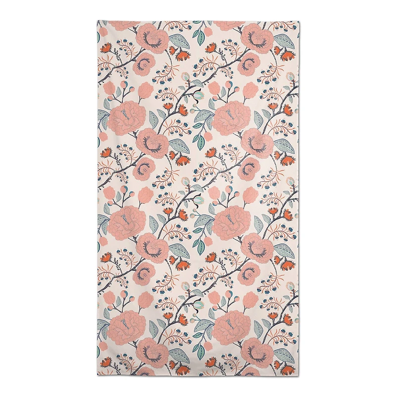 Pink Navy Floral Tablecloth