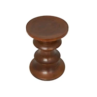 22" Brown Wood Geometric Accent Table