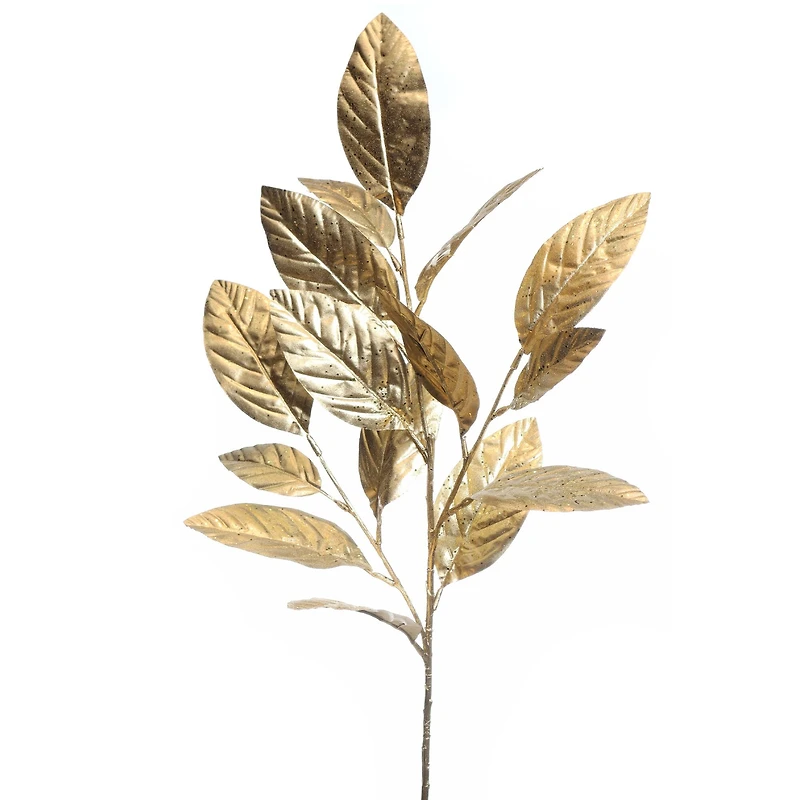 32.5" Gold Metallic Magnolia Leaves Stem by Ashland®