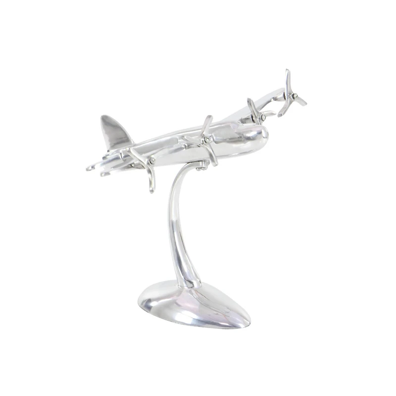17" Silver Aluminum Plane Figure