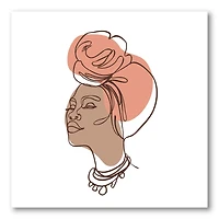 Designart - One Line Portrait of African American Woman IV