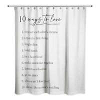 Ten Ways to Love 71" x 74" Shower Curtain