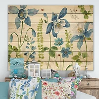 Designart - Bluebell and Columbine Wild Flowers with Butterfly