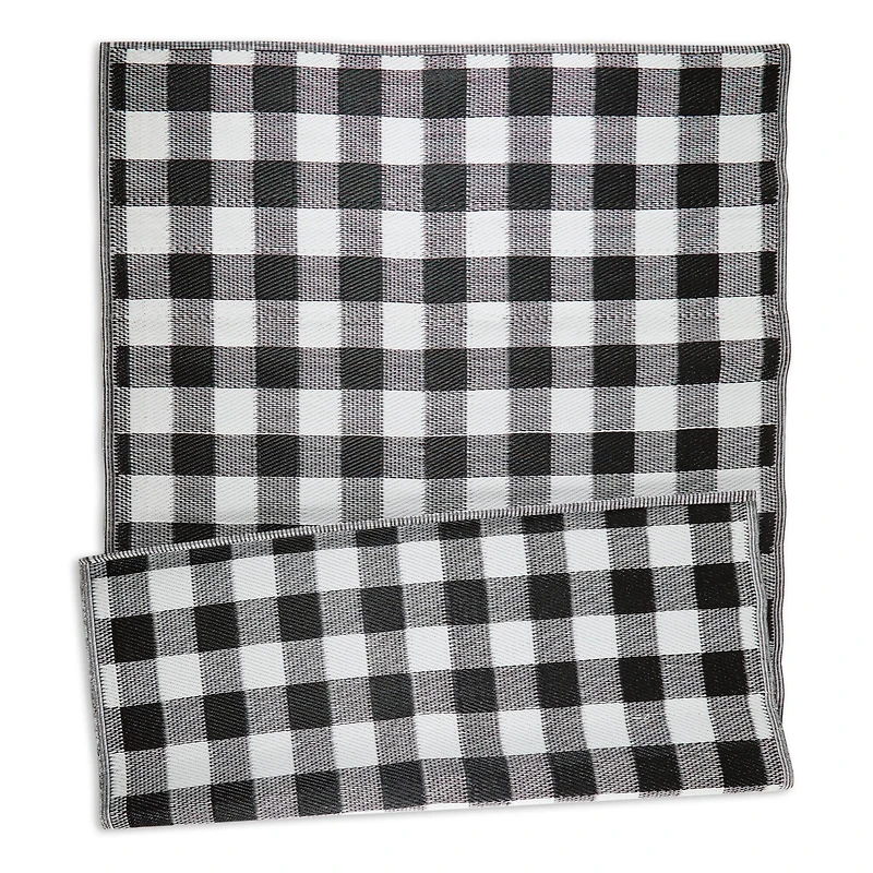 DII® Black & White Buffalo Check Outdoor Rug, 5ft. x 8ft.