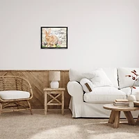 Stupell Industries Spring Floral Happy Easter Bunny Floater Framed Art