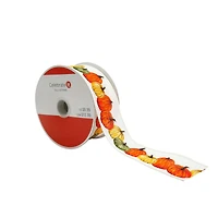1.5" x 10yd. Pumpkin Fall Faux Linen Wired Ribbon by Celebrate It®