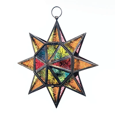 13" Multi Faceted Colorful Star Lantern