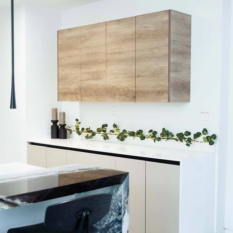 6.5ft. Pre-Lit LED Green Eucalyptus Garland