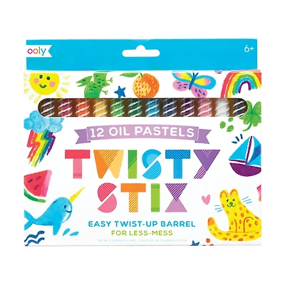 OOLY Twisty Stix Easy Twist Up Barrel Oil Pastels, 12ct.