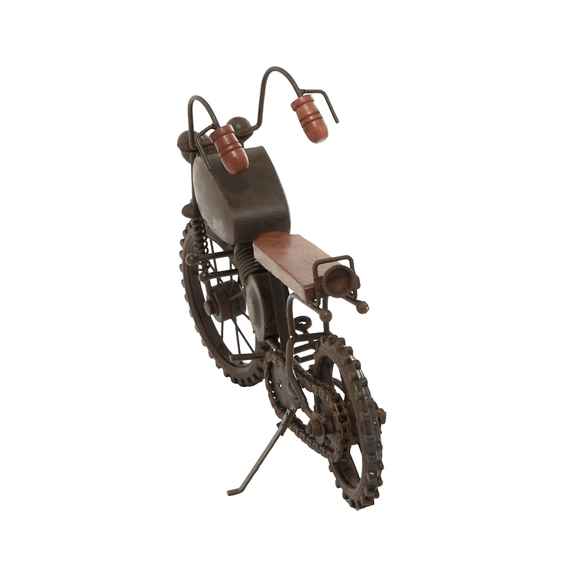 16" Black Metal Traditional Motorcycle Sculpture