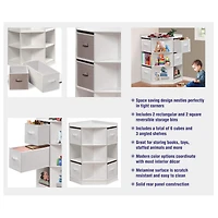 Badger Basket White Corner Cubby Storage Unit With Reversible Baskets