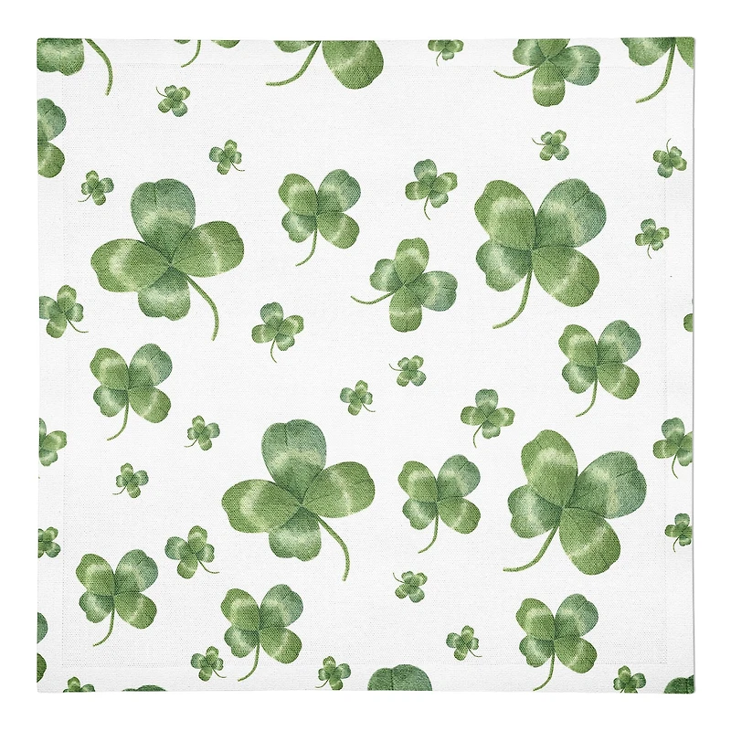 Painterly Shamrock Pattern 10" x 10" Cotton Twill Napkin