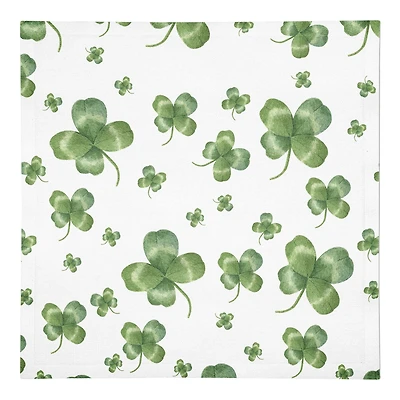 Painterly Shamrock Pattern 10" x 10" Cotton Twill Napkin