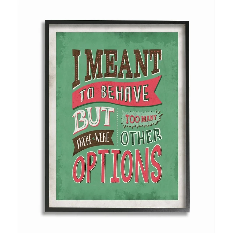 Stupell Industries Too Many Options Black Framed Wall Art