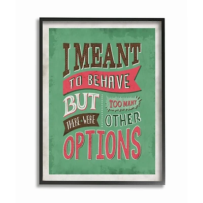 Stupell Industries Too Many Options Black Framed Wall Art