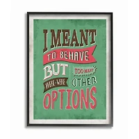 Stupell Industries Too Many Options Black Framed Wall Art