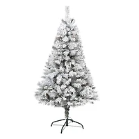 5ft. Unlit Flocked White River Mountain Pine & Pinecones Artificial Christmas Tree