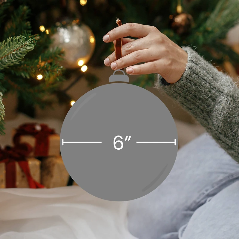 Glitter Pine Christmas Ball Ornament - 6" - Gold