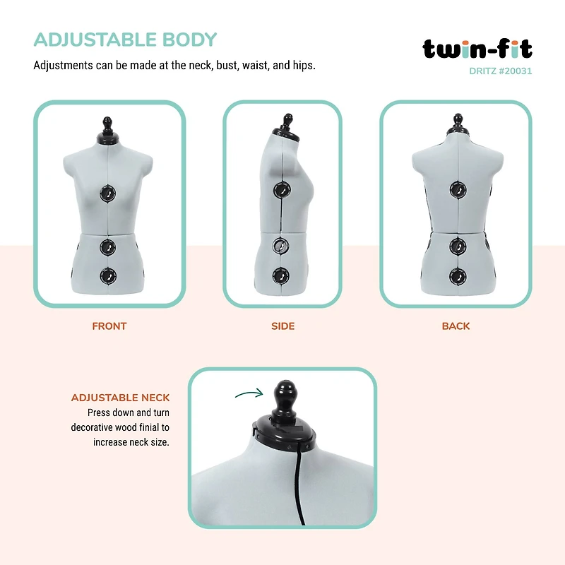 Dritz® Twin-Fit Small Dress Form with Adjustable Tri-Pod Stand