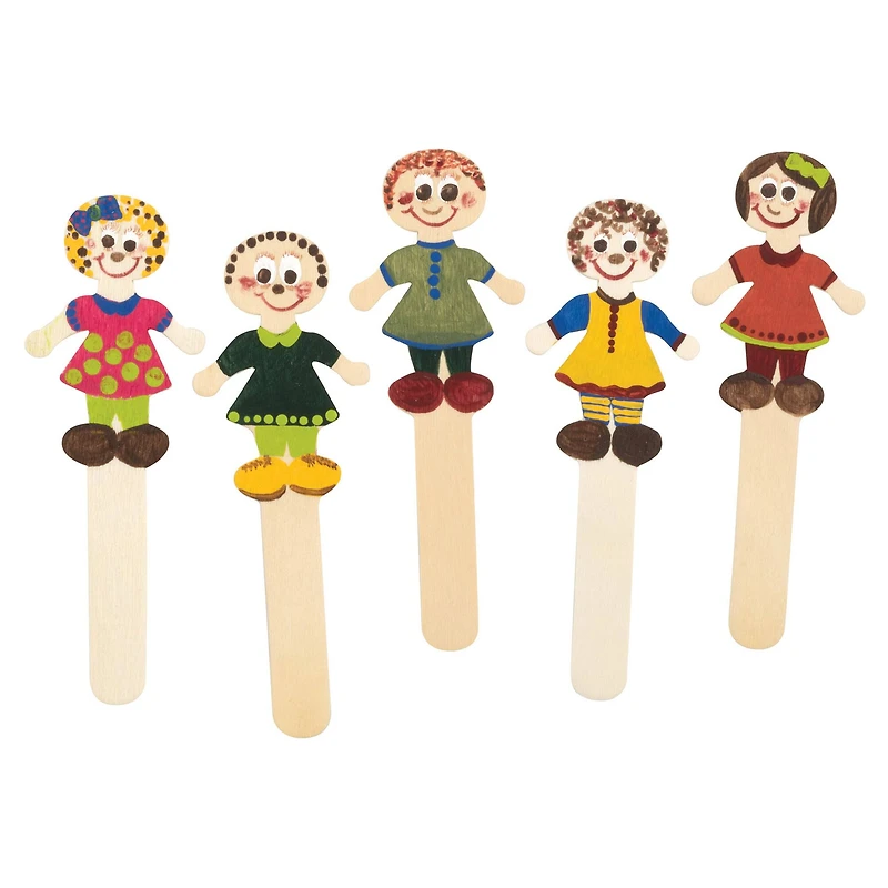 Creativity Street® 5.5" Natural Wood People-Shaped Craft Sticks, 3 Packs of 36
