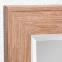 Head West Textured Walnut Mat Framed Beveled Glass Accent Mirror