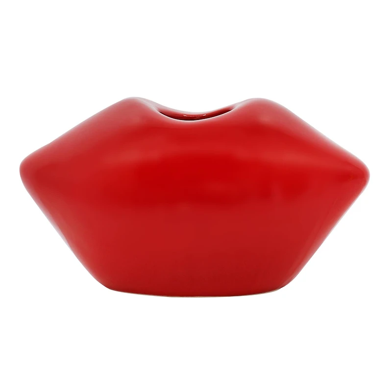 7.25" Red Lips Ceramic Tabletop Vase by Ashland®