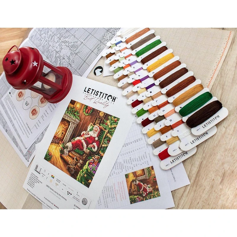 Letistitch Santa's Rest by the Chimney Counted Cross Stitch Kit