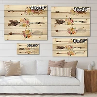 Designart - Ethnic Feathers and Flowers On Native Arrows II