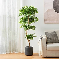 Glitzhome® 5ft. Creative Shaped Faux Ficus Tree in Pot