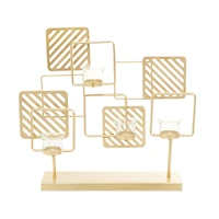 Gold Metal Contemporary Candelabra, 16" x 18" x 5"