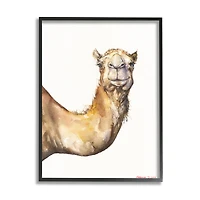 Stupell Industries Camel Side Portrait Desert Animal Tan White in Frame Wall Art