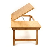 Mind Reader 21.2" Adjustable Bamboo Lap Desk Breakfast Table with Foldable Legs