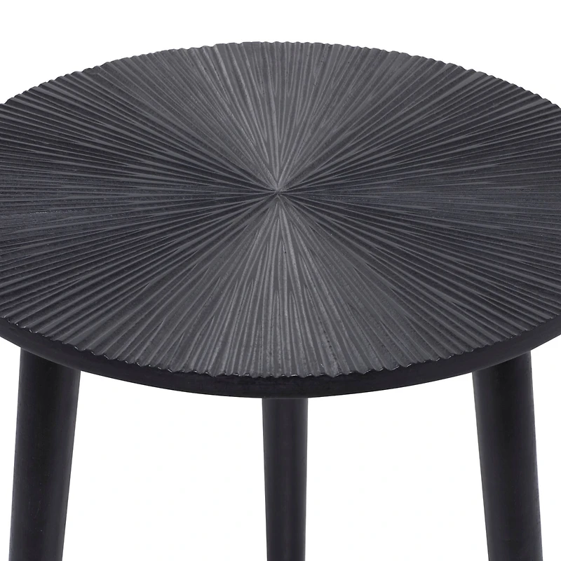 Black Mango Wood Contemporary Accent Table, 21" x 17" x 17"