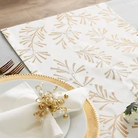 DII® 108" Metallic Holly Leaves Table Runner