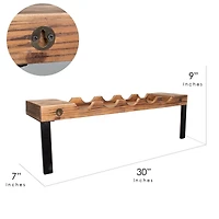 Rustic Wooden Wine Bottle Holder Display Rack