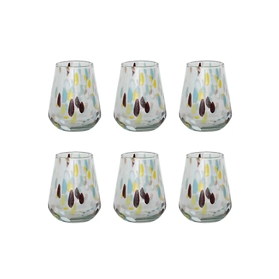 Hello Honey® 12.5oz. Blown Confetti Drinking Glasses, 6ct.