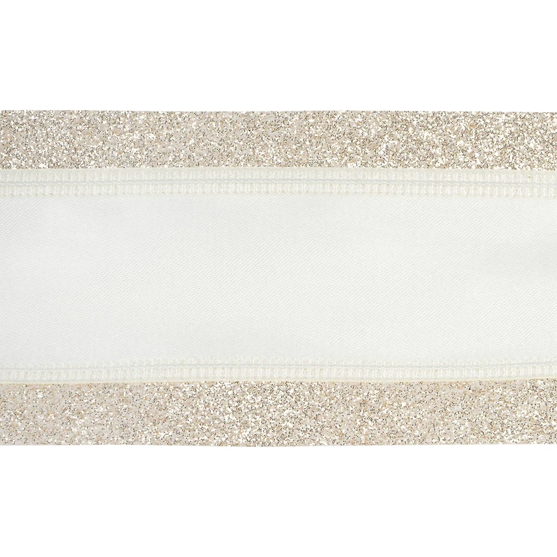 2.5" x 3yd. Satin Glitter Wired Ribbon by Celebrate It™ Classic