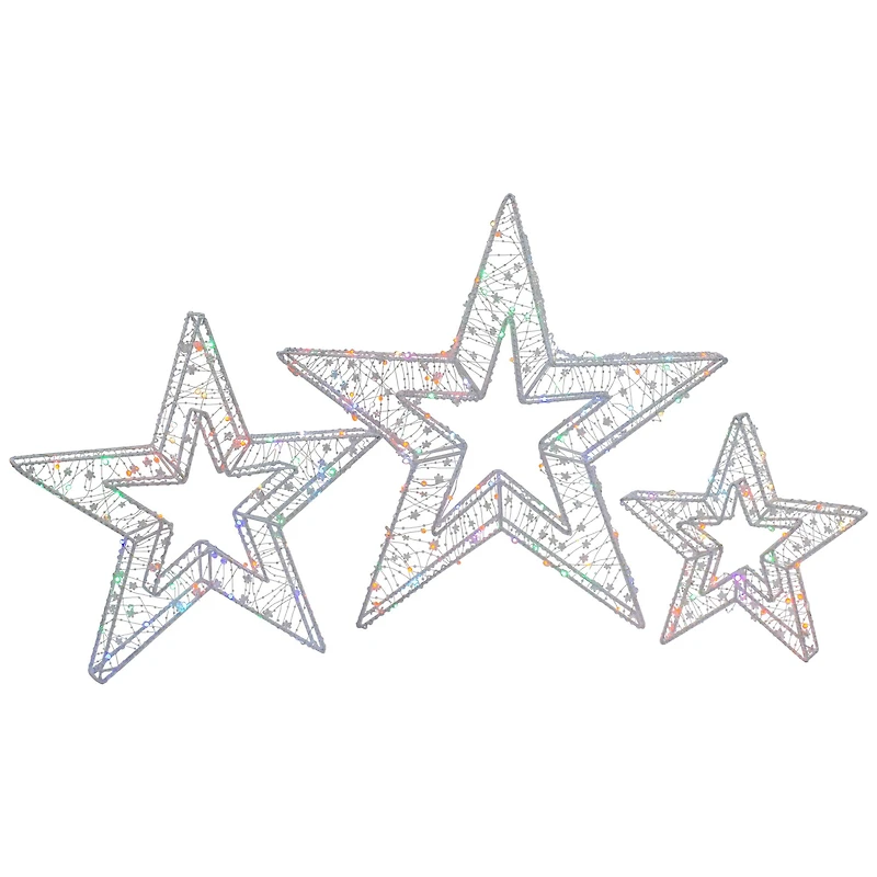LED Color Changing Stars Outdoor Christmas Décor Set