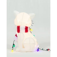 20" Plush Cat Sculpture with LED String Lights