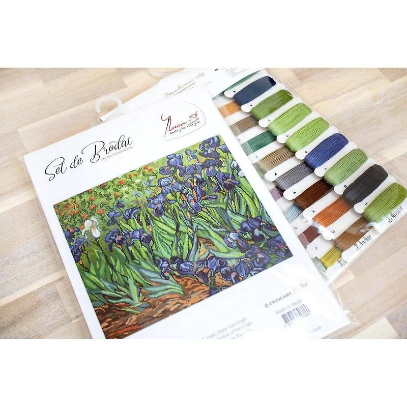 Luca-s Irises, Reproduction Of Van Gogh Counted Cross Stitch Kit