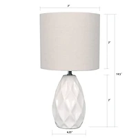14.5" White Table Lamp with Natural Fabric Shade by Ashland®